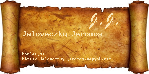 Jaloveczky Jeromos névjegykártya